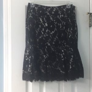 Karen Kane Black Lace Fit and Flare Skirt